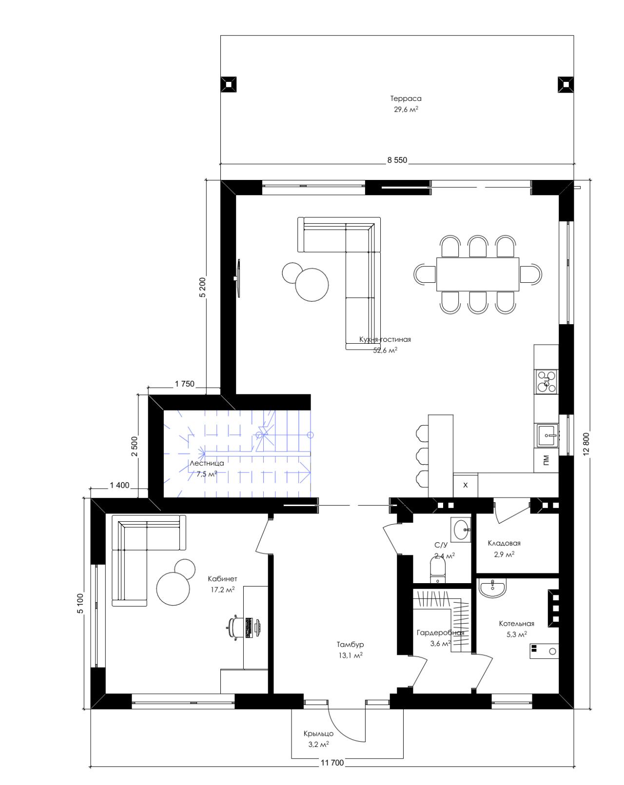 Двухэтажный дом 264 м² <br> Арт. 2.216 под ключ – фото, цены и планировки